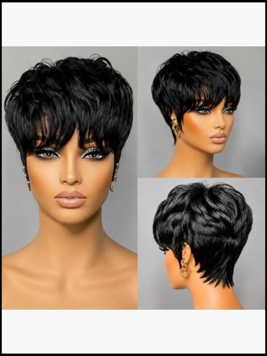 Short Pixie Cut Wig Human Hair Ultra Comfort Throw On and Go Glueless Bob Wig main image 4